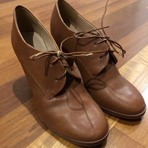 Madewell lace up leather block heels